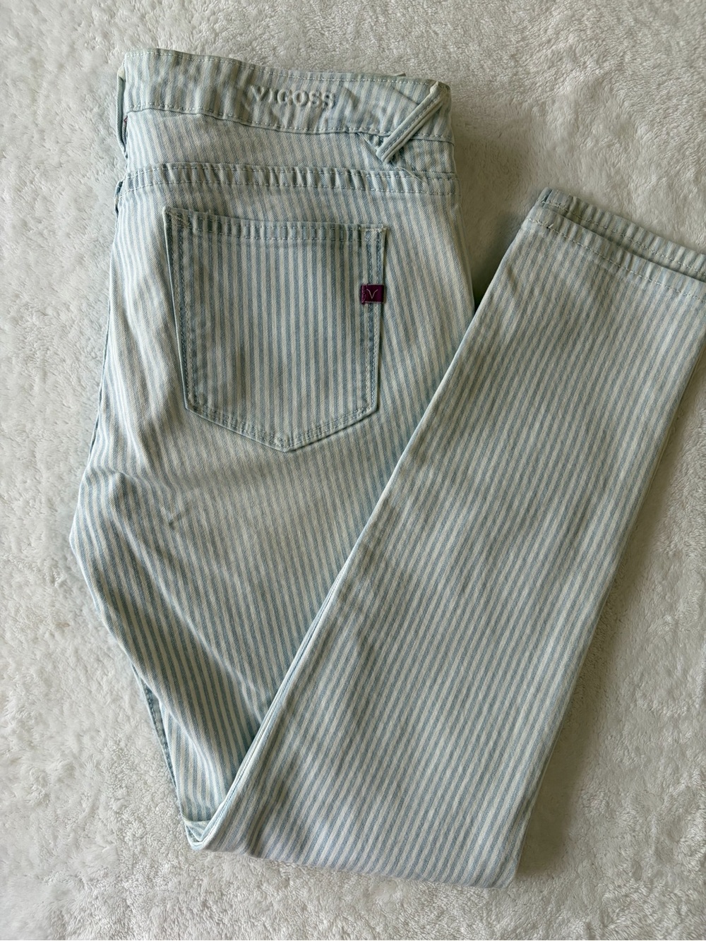 Vigoss Light Blue and White Striped Jeans